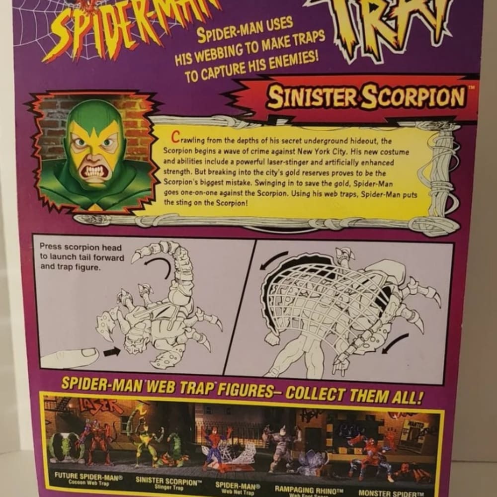 1997 Toy Biz Marvel Spider-Man Web Trap Sinister Scorpion Action Figure New Sealed